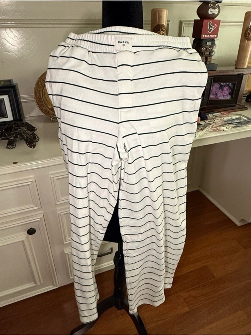 NWT PARKE X TARGET HIGH RISE BOXER KNIT PANTS Navy Blue Striped Small